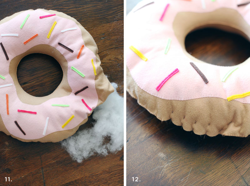 Yummy Donut Pillow Doughnut Donut-Shaped Cushion Plush Toy or Gift White