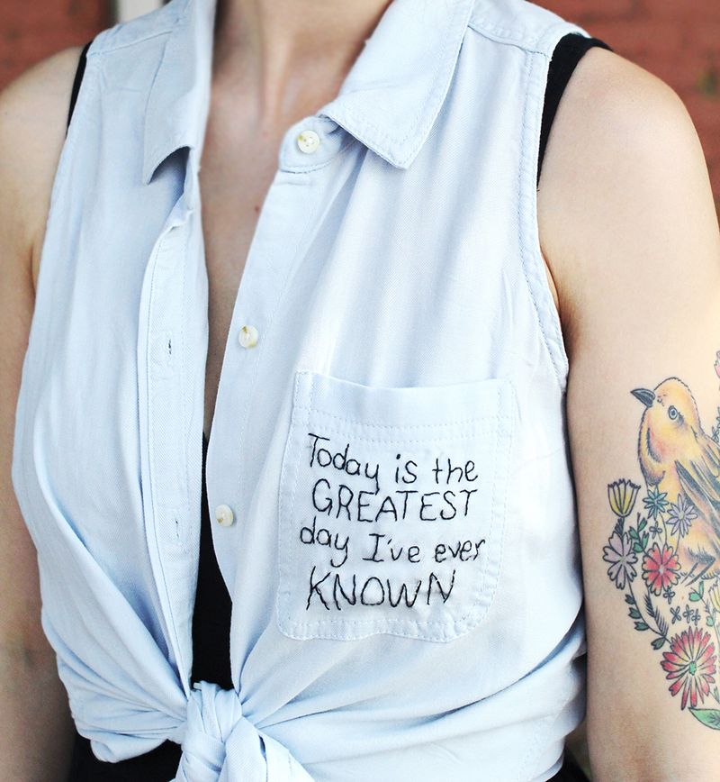 Try This- Embroidered shirt with your favorite quote