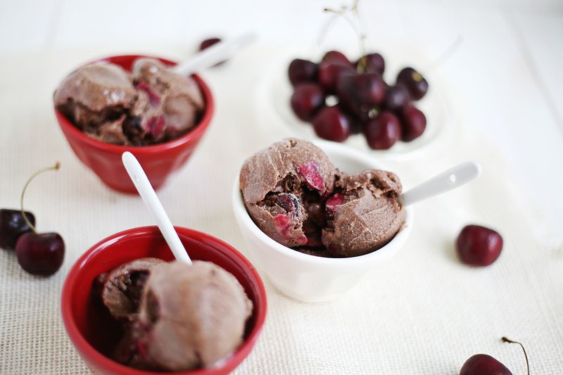 Dark chocolate covered cherry ice cream (click through for recipe) 