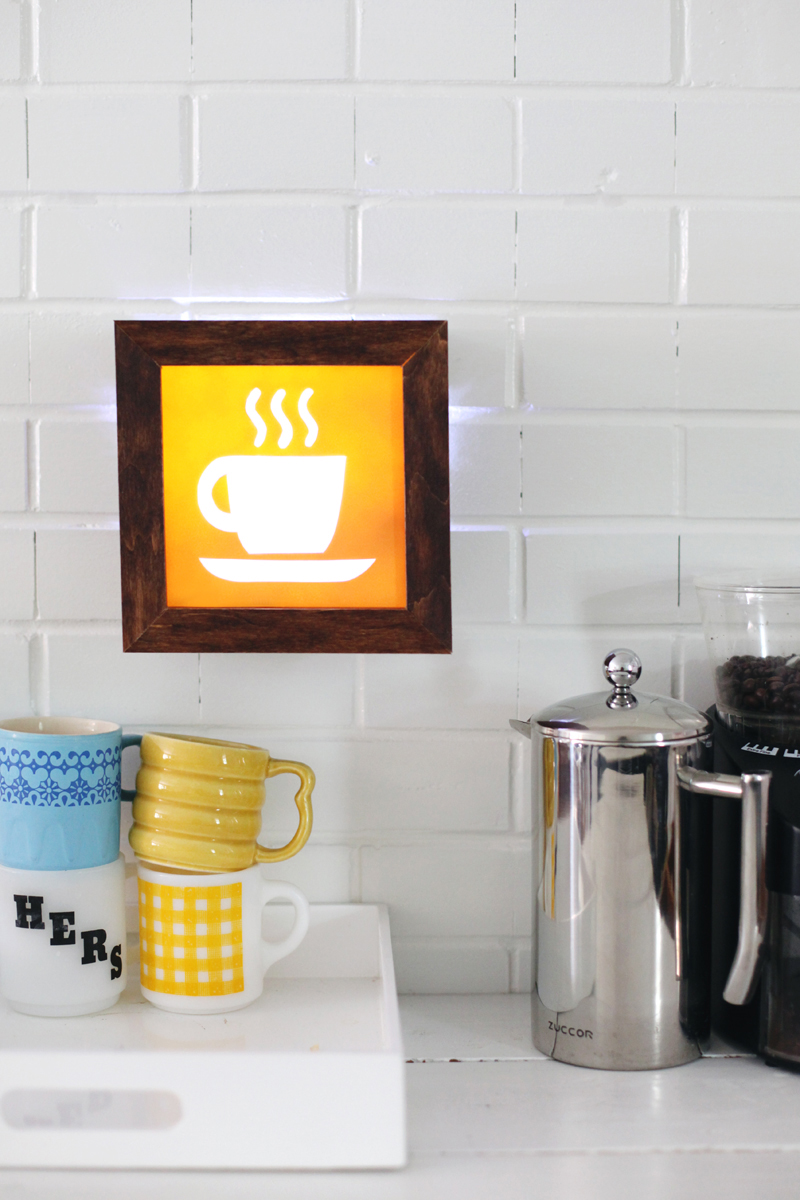 Make this fun light-up café sign for less than $25!