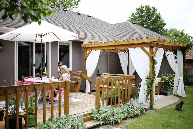Bright + fun outdoor summer space (click through for before and after pics)         