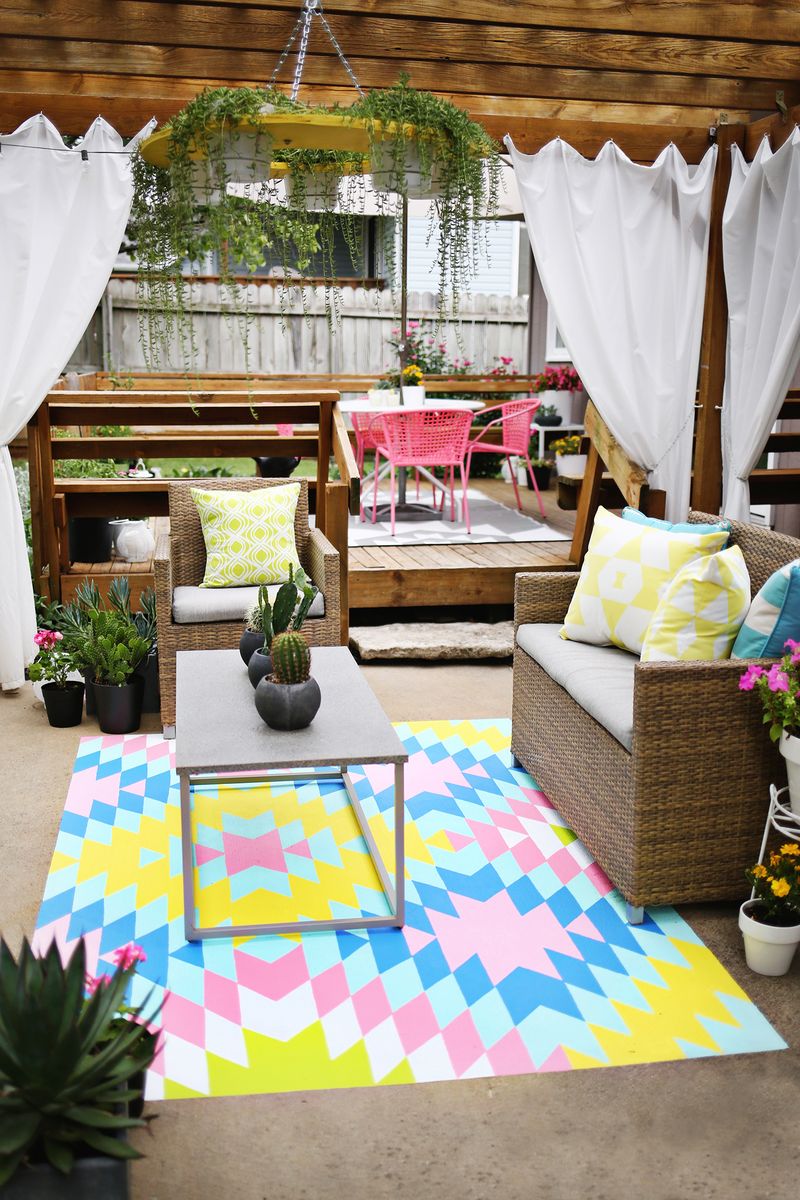 Bright + fun outdoor summer space (click through for before and after pics)               