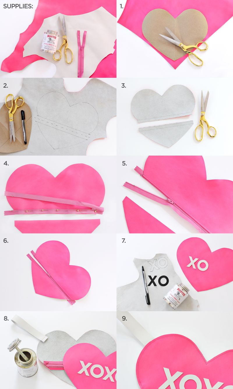 XOXO Heart Clutch DIY abeautifulmess.com 