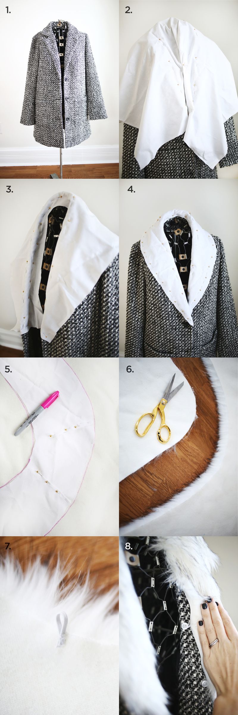 Detachable Fur Coat Collar DIY abeautifulmess.com