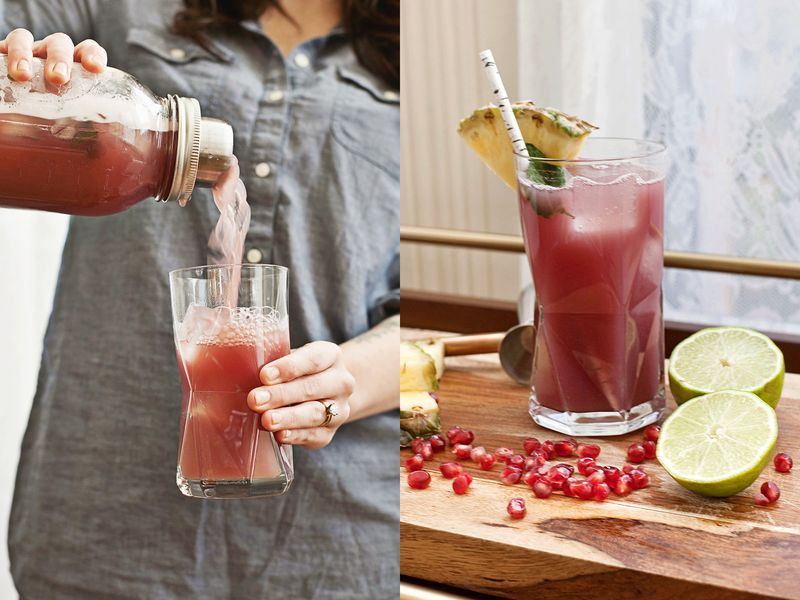 Pomegranate Rum Punch (click through for the recipe!)      