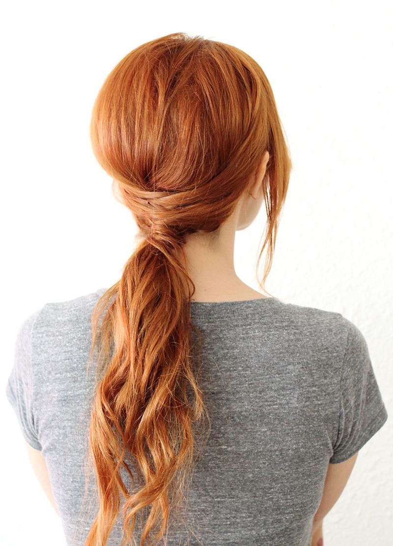 Criss Cross Ponytail (click through for instructions)