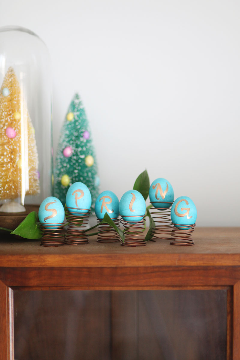 All it takes is some wire and paint to make this quirky Easter egg display!