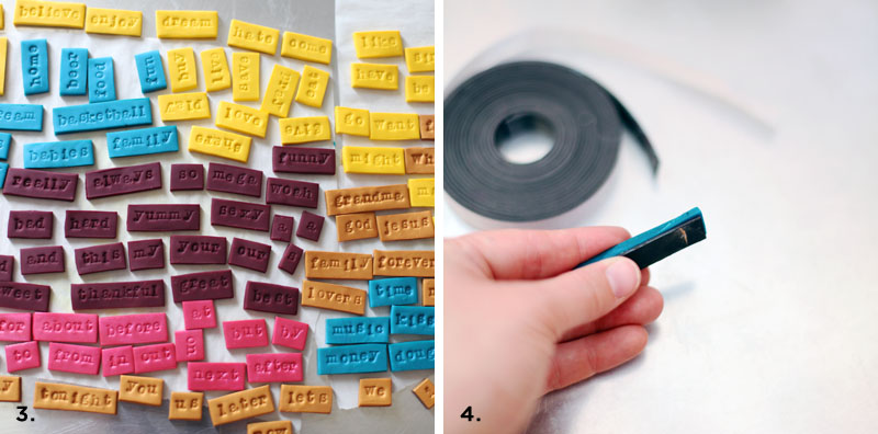 Add some fun flair to your refrigerator door with these handmade word magnets.