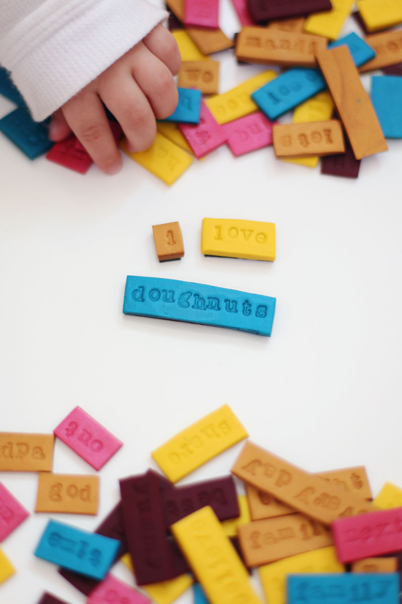 Add some fun flair to your refrigerator door with these handmade word magnets.