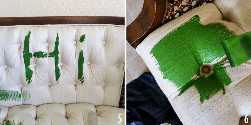 How to paint upholstery with latex paint and fabric medium 