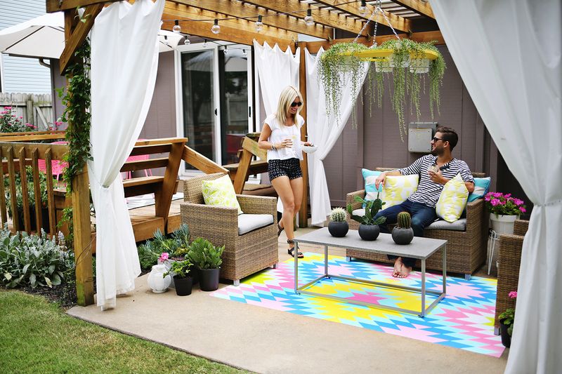 Bright + fun outdoor summer space (click through for before and after pics)      
