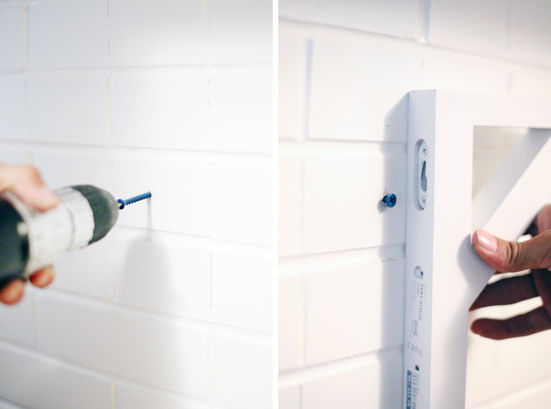 How to clean, paint, and drill into a brick wall
