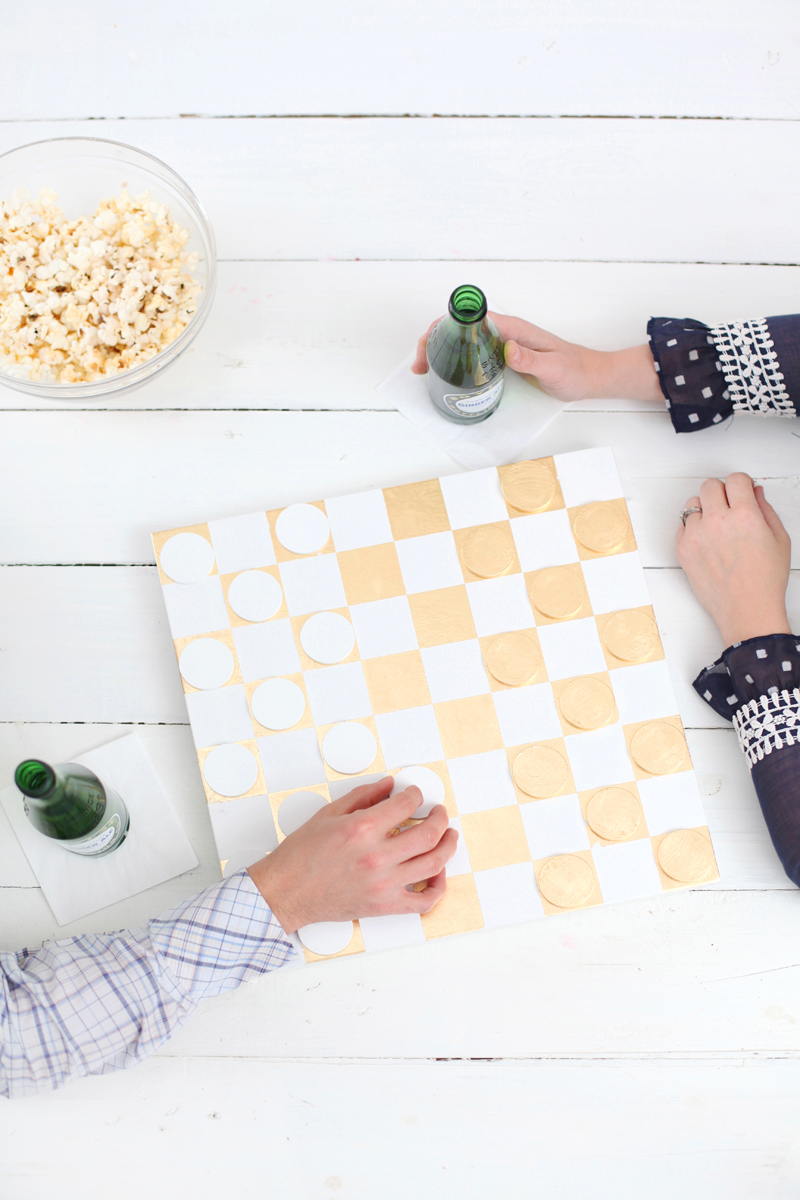 Make a beautiful Gold Leaf Checkerboard for display & for play!