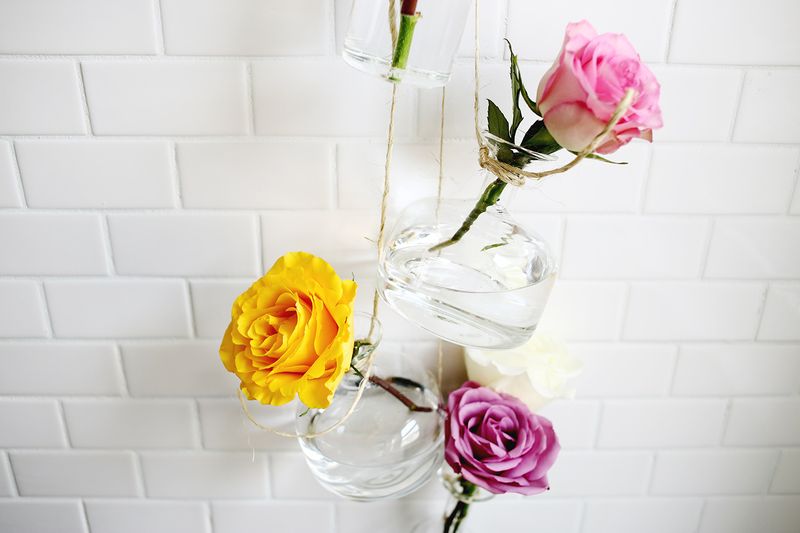 Hanging Vase Display DIY abeautifulmess.com 