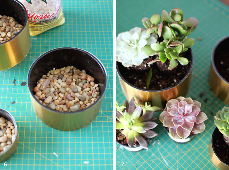 Make this brass succulent planter for just a few dollars! Click through for materials and instructions.