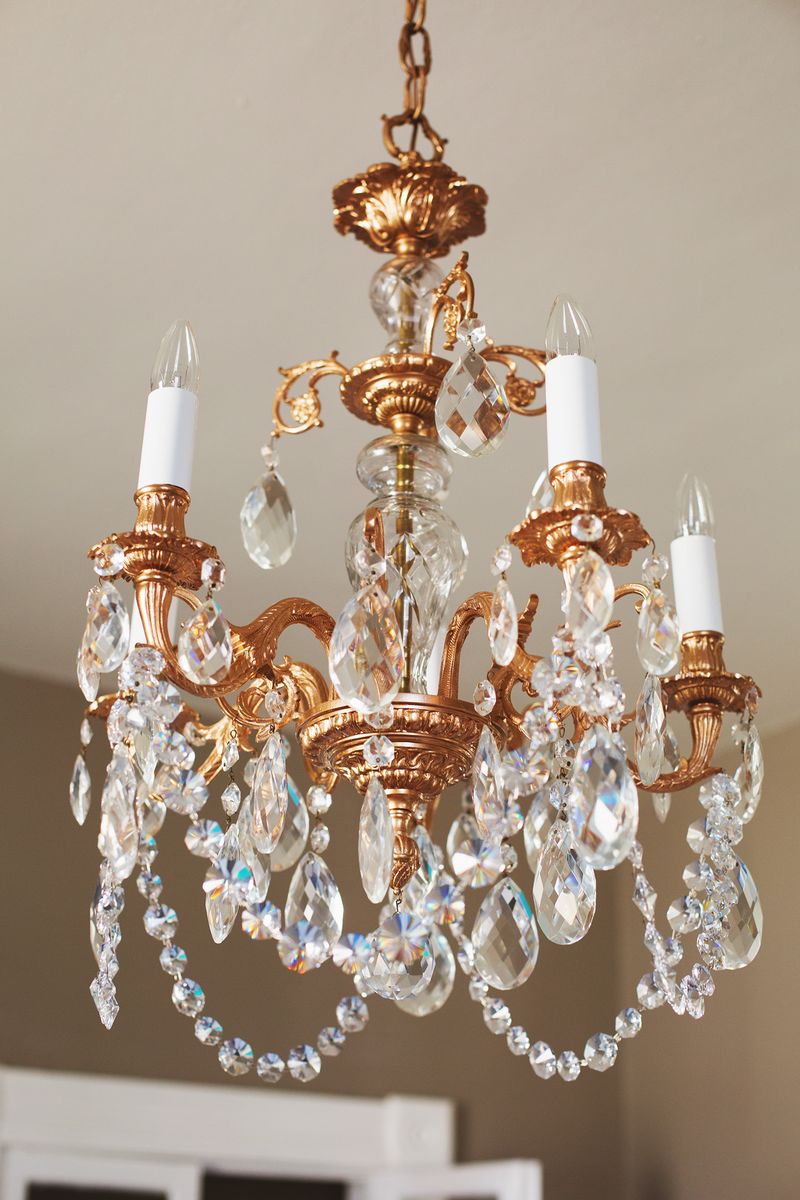 Our Restyled Copper Chandelier abeautifulmess.com 