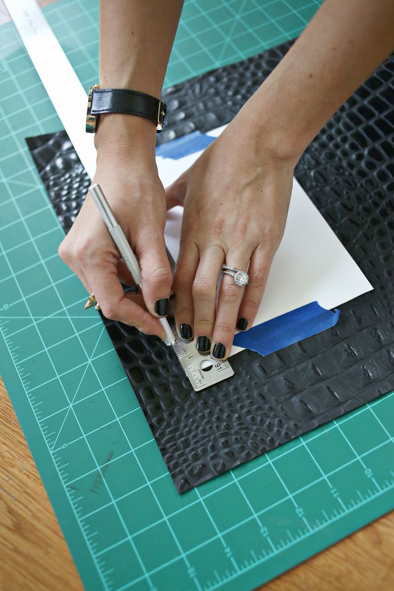 Wood + Leather Magazine Holder DIY abeautifulmess.com 