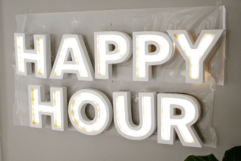Happy Hour Marquee DIY (click thorugh for instructions) 