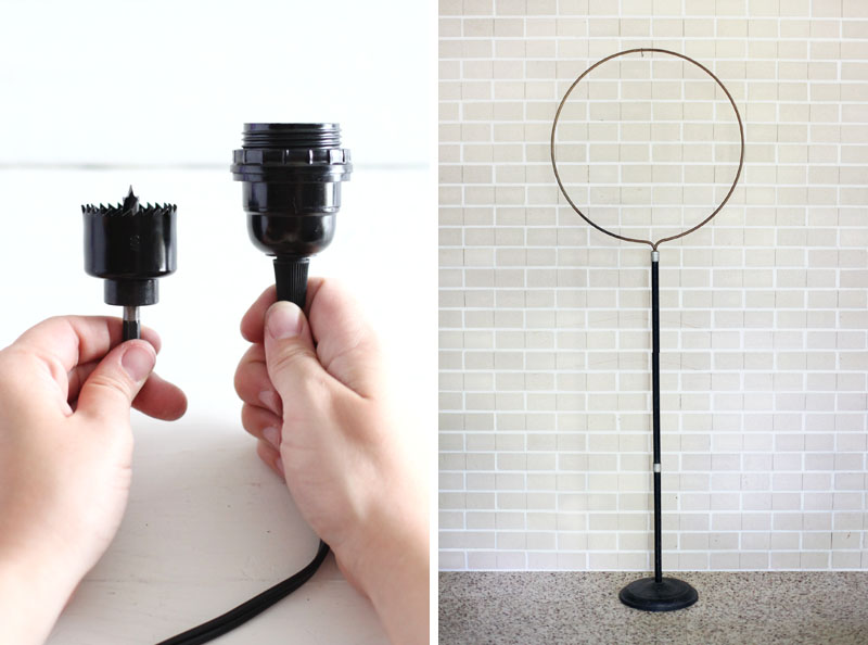 Turn a birdcage stand into an amazing mod floor lamp— So easy!