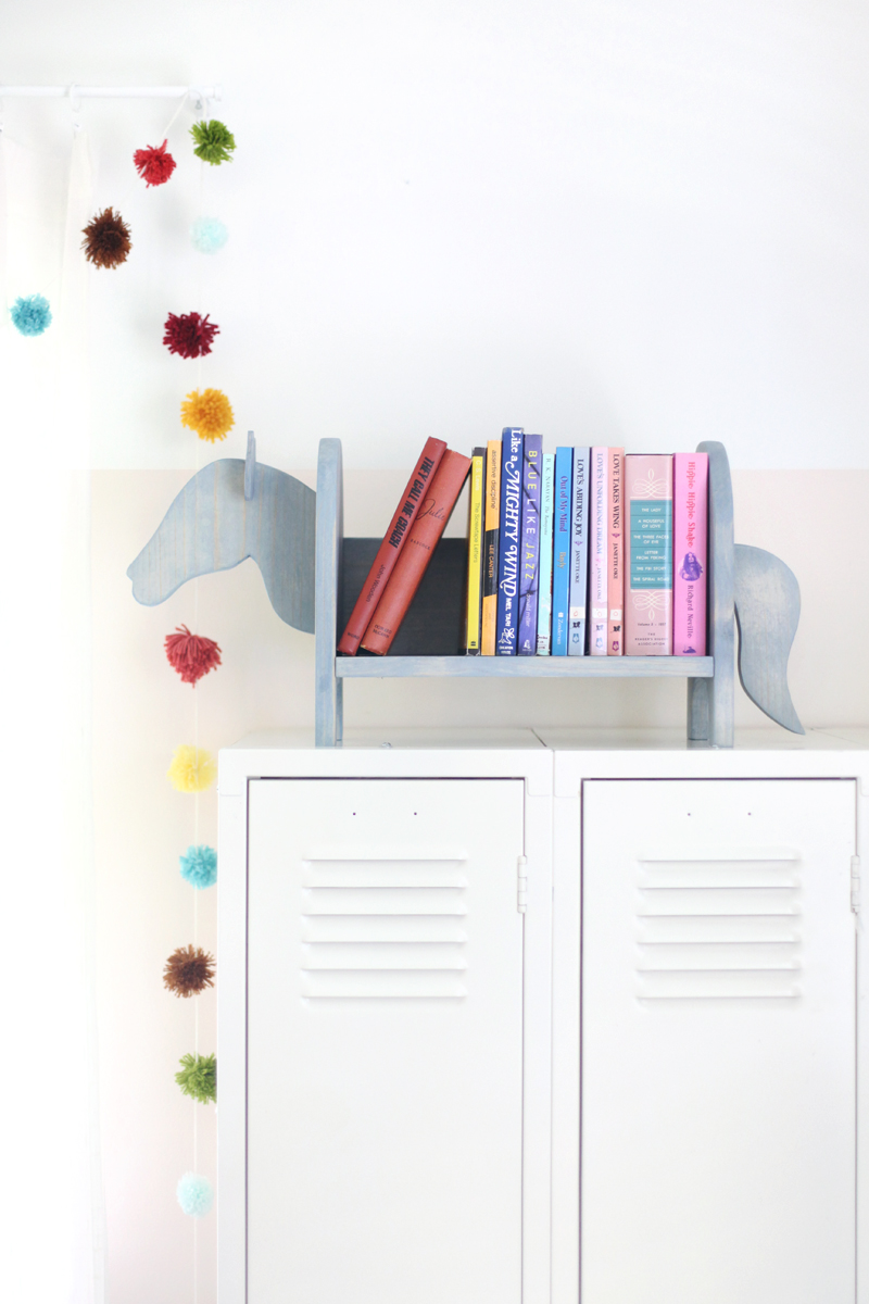 Build a Little Horse Bookshelf to add some whimsy to your decor!