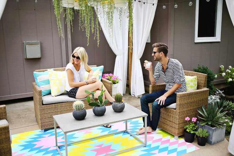 Bright + fun outdoor summer space (click through for before and after pics)           