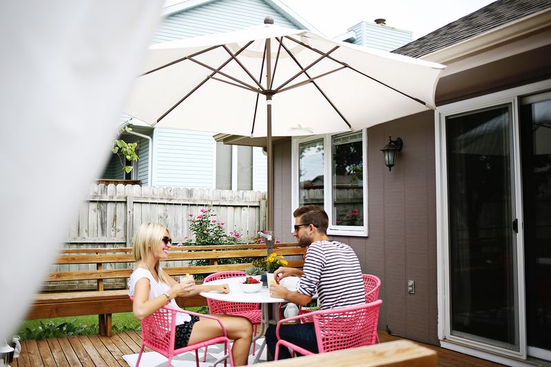 Bright + fun outdoor summer space (click through for before and after pics)   