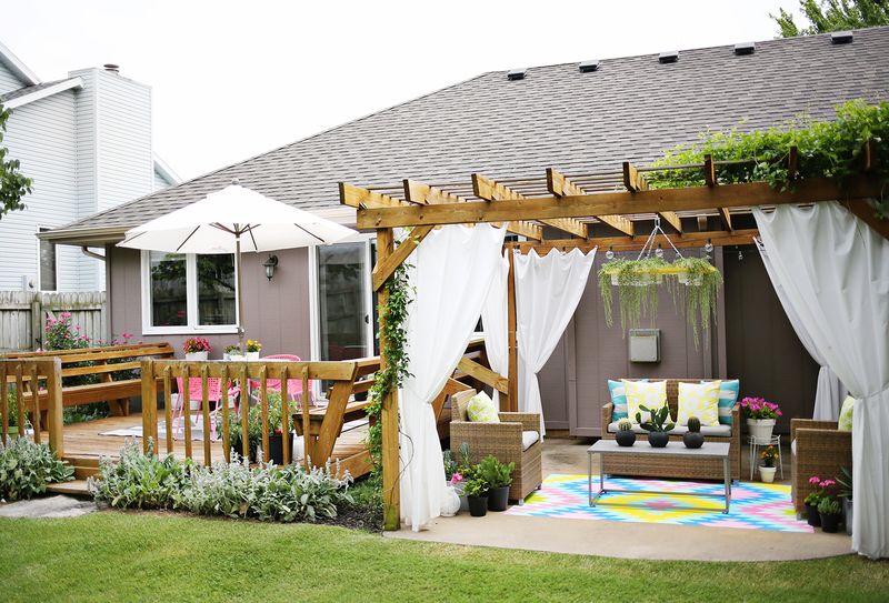 Bright + fun outdoor summer space (click through for before and after pics)                