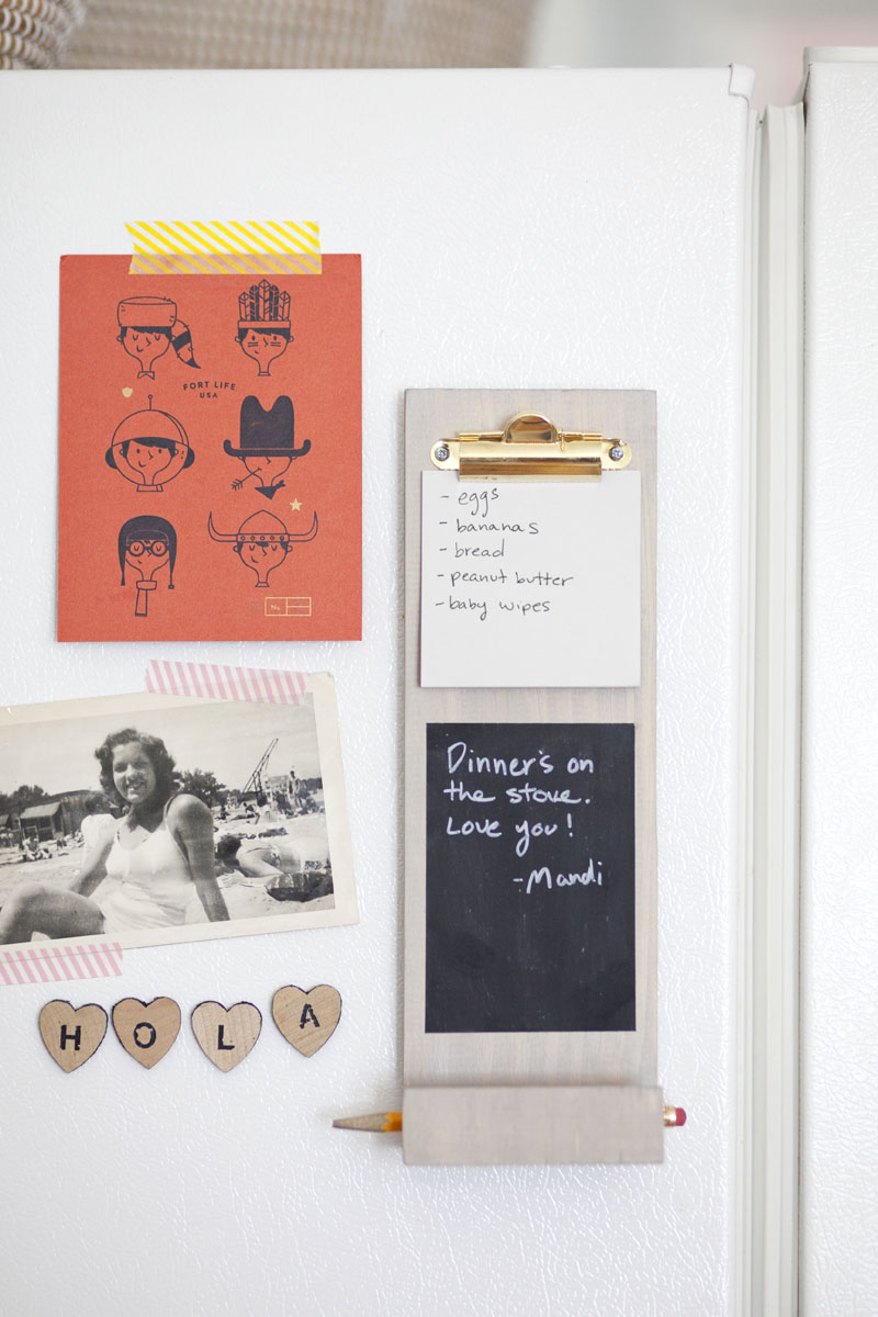 Magnetic Clipboard DIY- notes on the fridge can actually look cute!