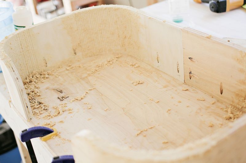 The Sadie bed - making slurry (how to make a modern pet bed. click for more)