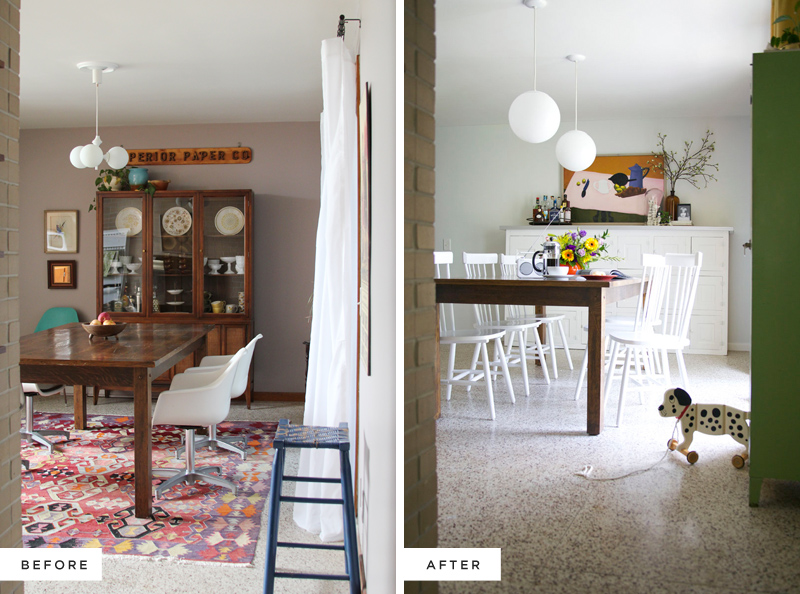 Eclectic Dining Room Before & After on A Beautiful Mess