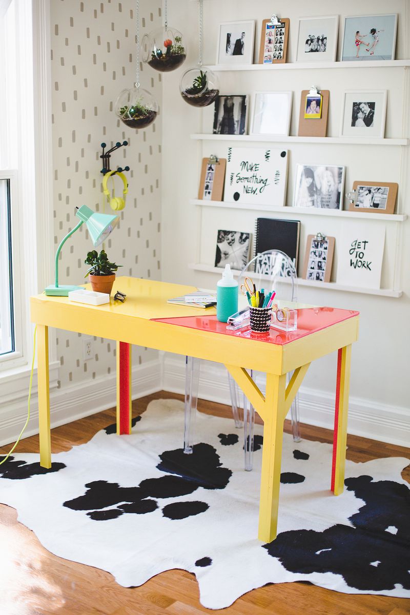 Office desk w: color infused epoxy top (click for more details)     