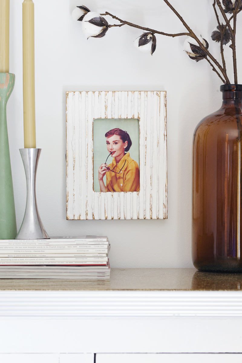 Make a textured picture frame- this would be great in a gallery wall!