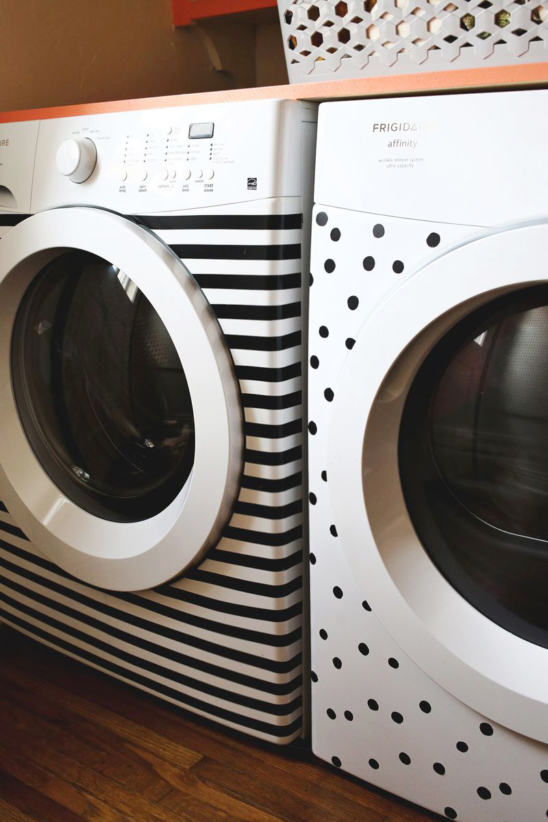 Washer dryer makeover (with electrical tape!)