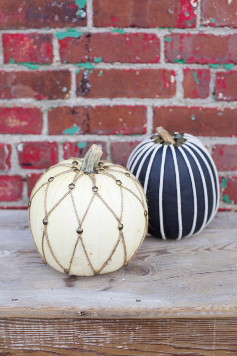 decorate pumpkins with twine and rope