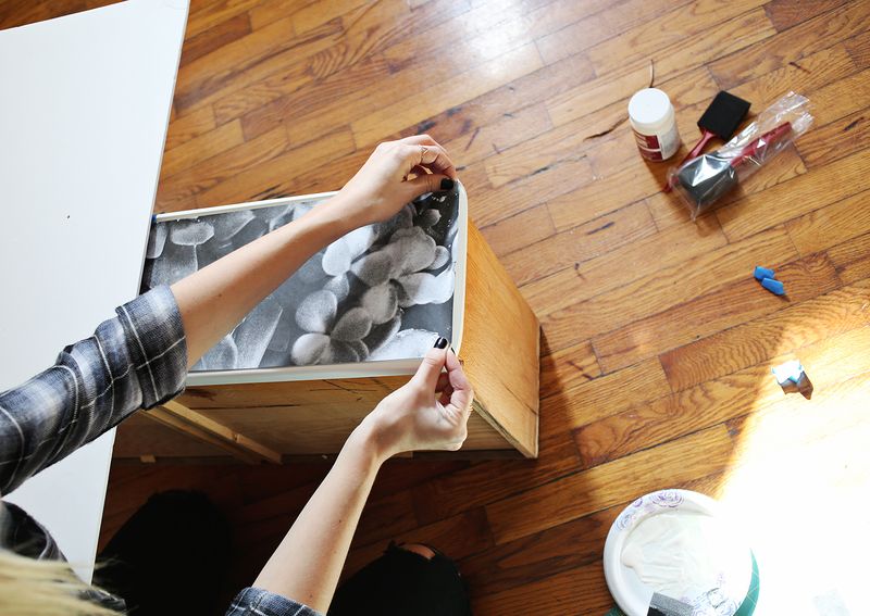 How to decoupage photos to wood furniture 