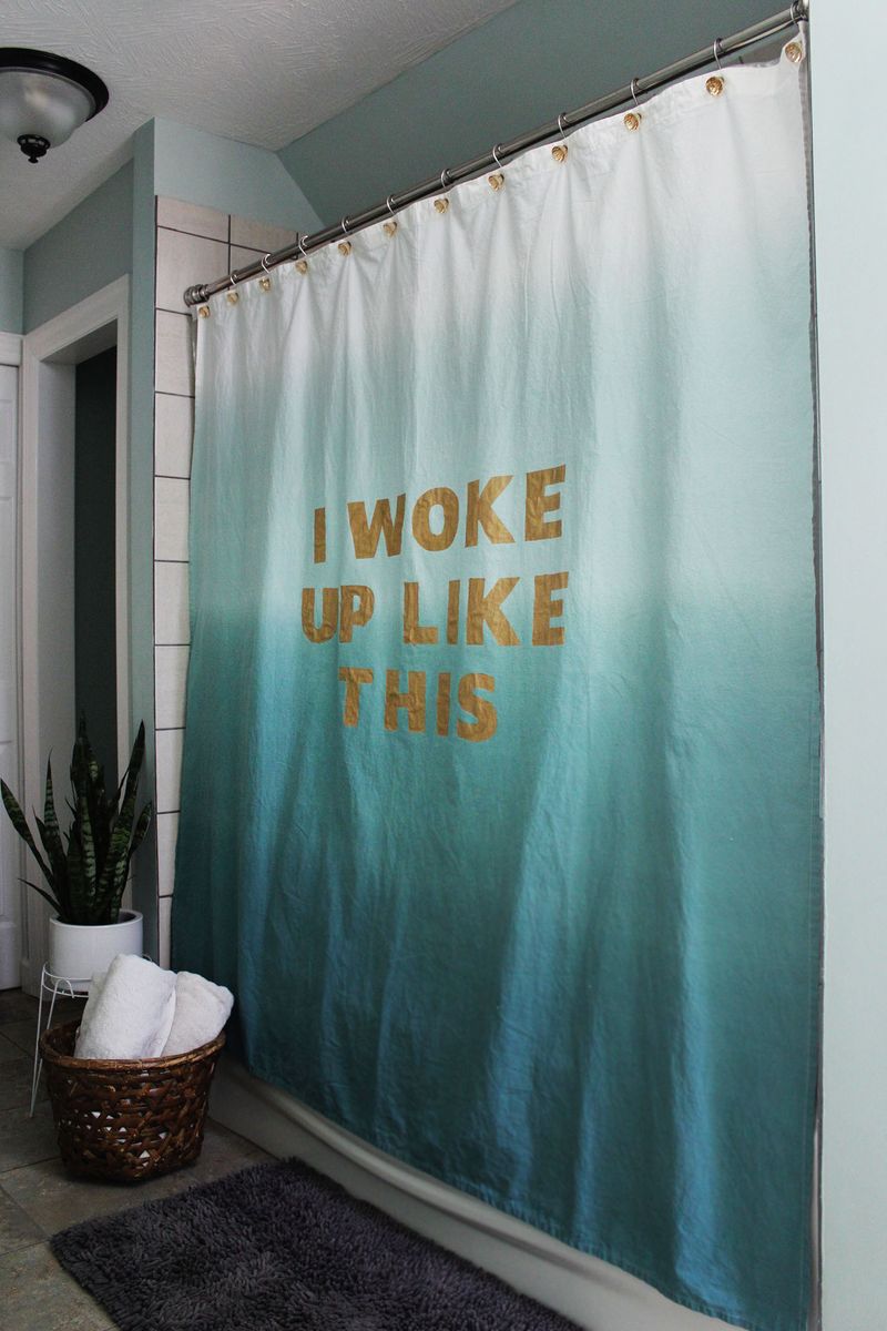 I Woke Up Like This Shower Curtain tutorial