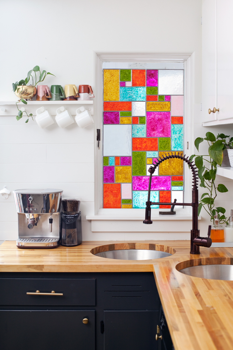 How to make a faux stained glass panel.