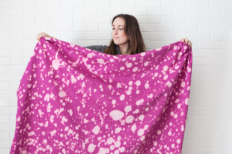 Customize the look of your fabric with this fun bleach splattering technique!