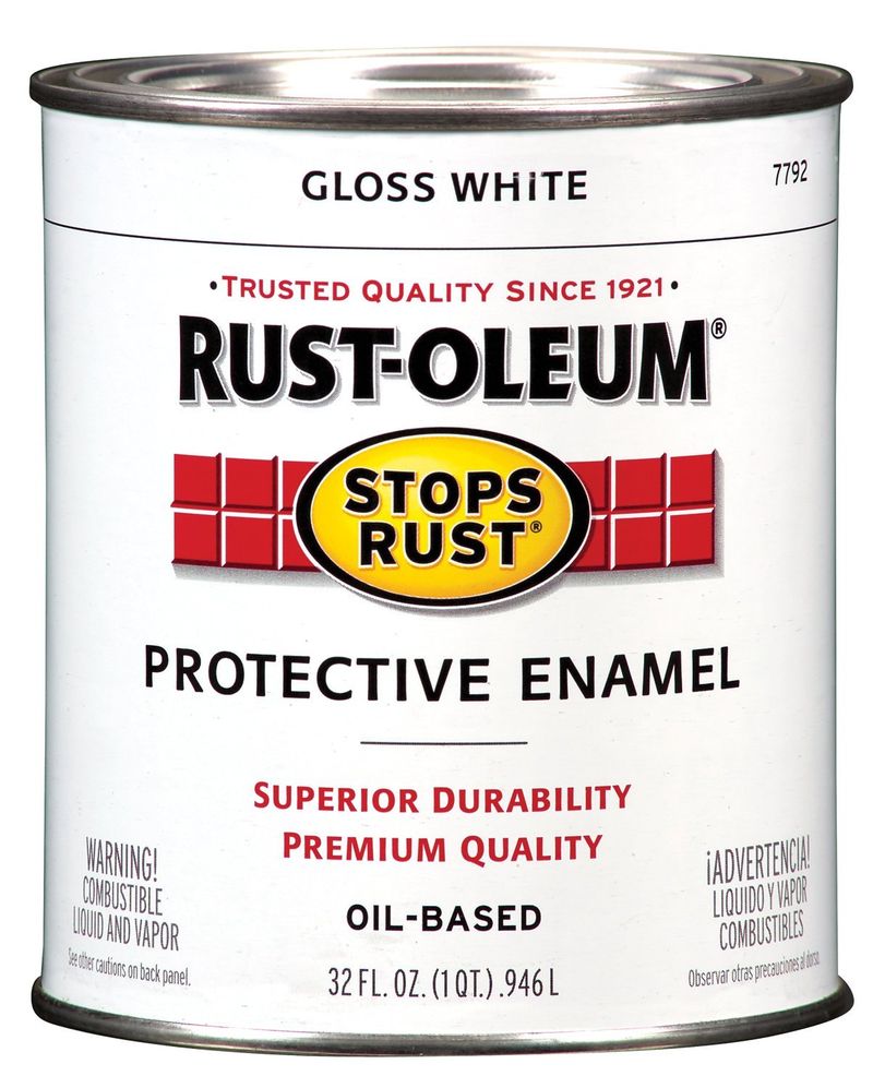 Can of Rust-oleum Gloss White