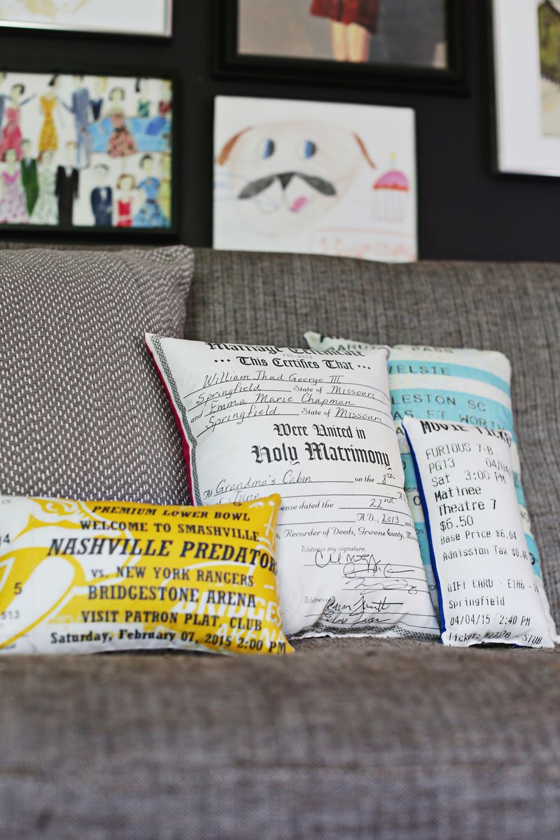 Document plush pillow DIY 