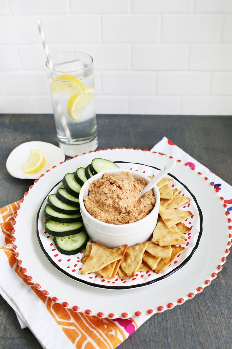 Yum! spicy red pepper dip (click through for recipe) 