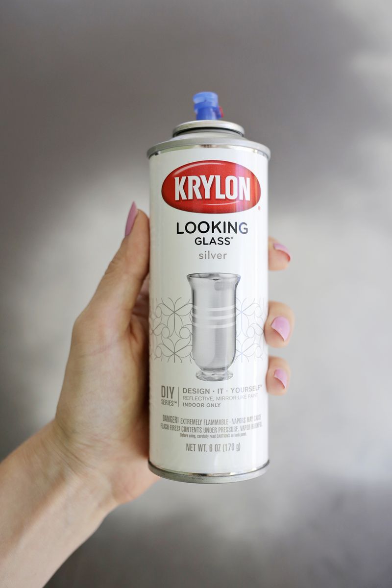 a can of Krylon Looking Glass in silver