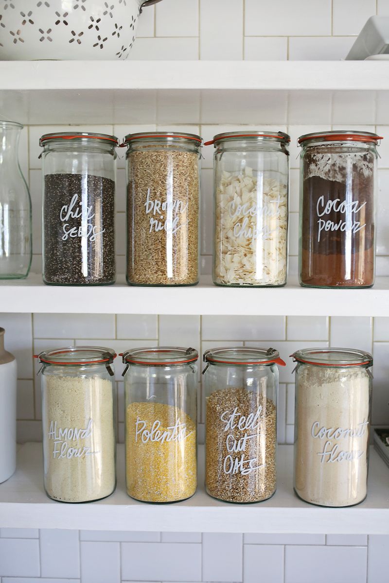 Try This! Paint Pen Kitchen Organization via A Beautiful Mess