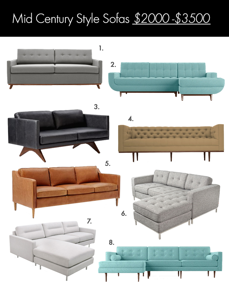 Mid Century Style Sofa Guide, Mid Century Modern Sleeper Sofa Leather