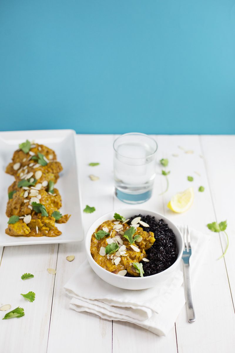 Butter Tempeh with Black Rice (via abeautifulmess.com)