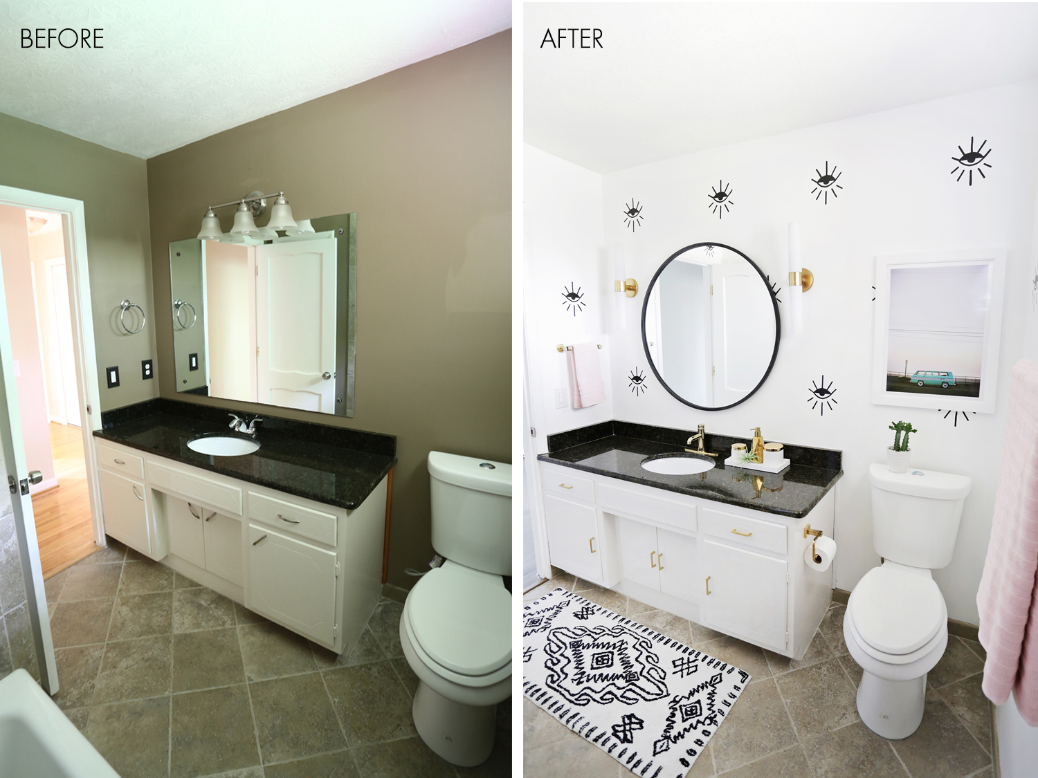 Love this guest bathroom makeover (click through for before + after photos!)