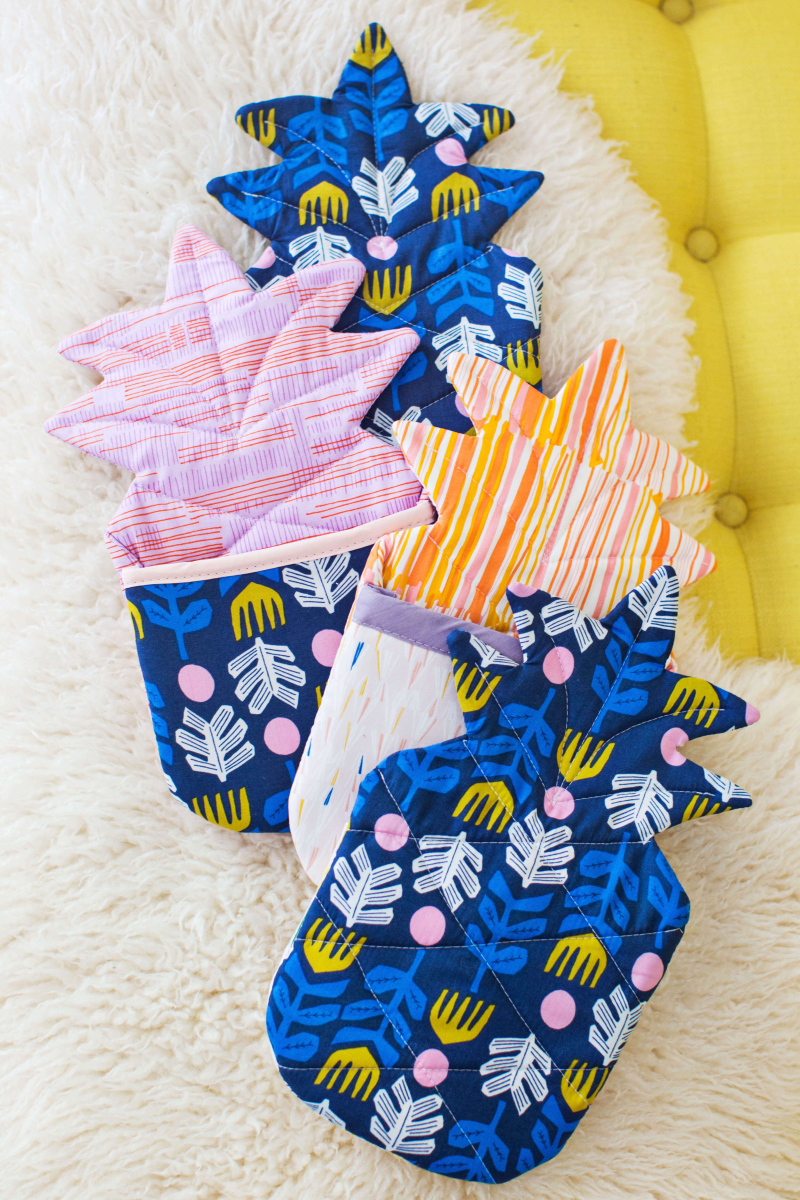 Sew Your Own Pineapple Oven Mitts - A Beautiful Mess