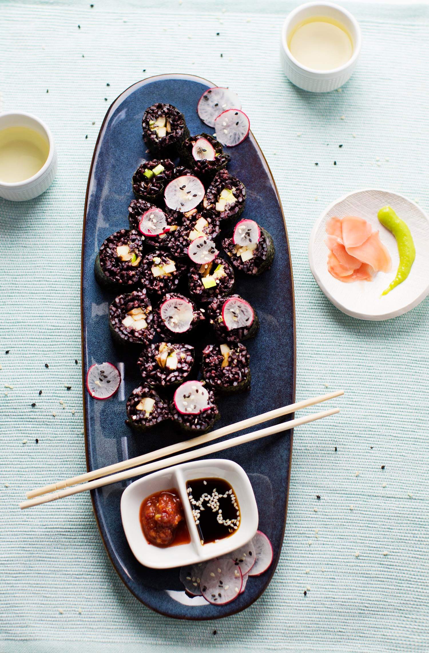 Smoky Mushroom and Black Rice Sushi (via abeautifulmess.com) 