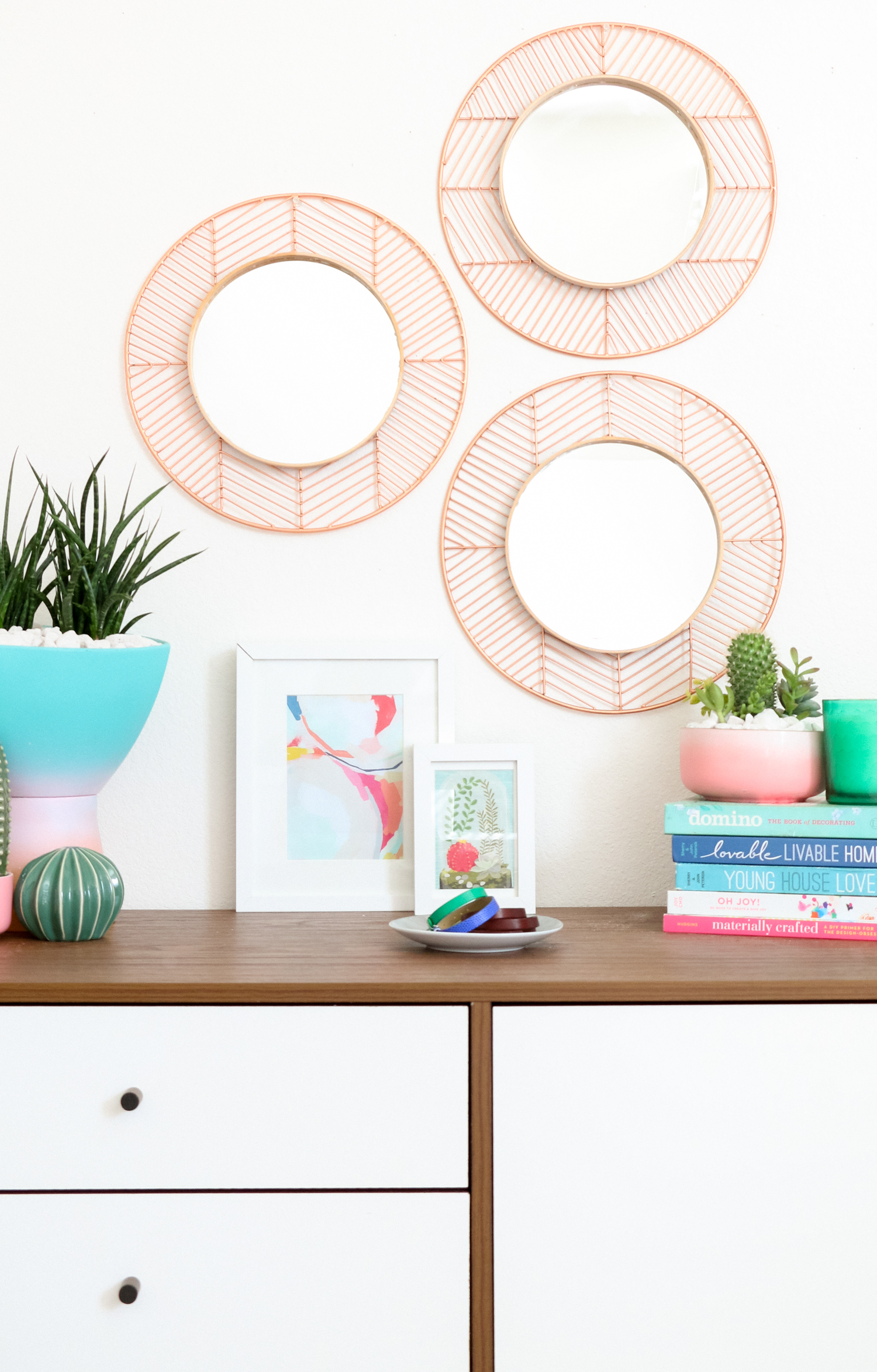 DIY Copper and Wood Mirrors (Click Through For Tutorial)_