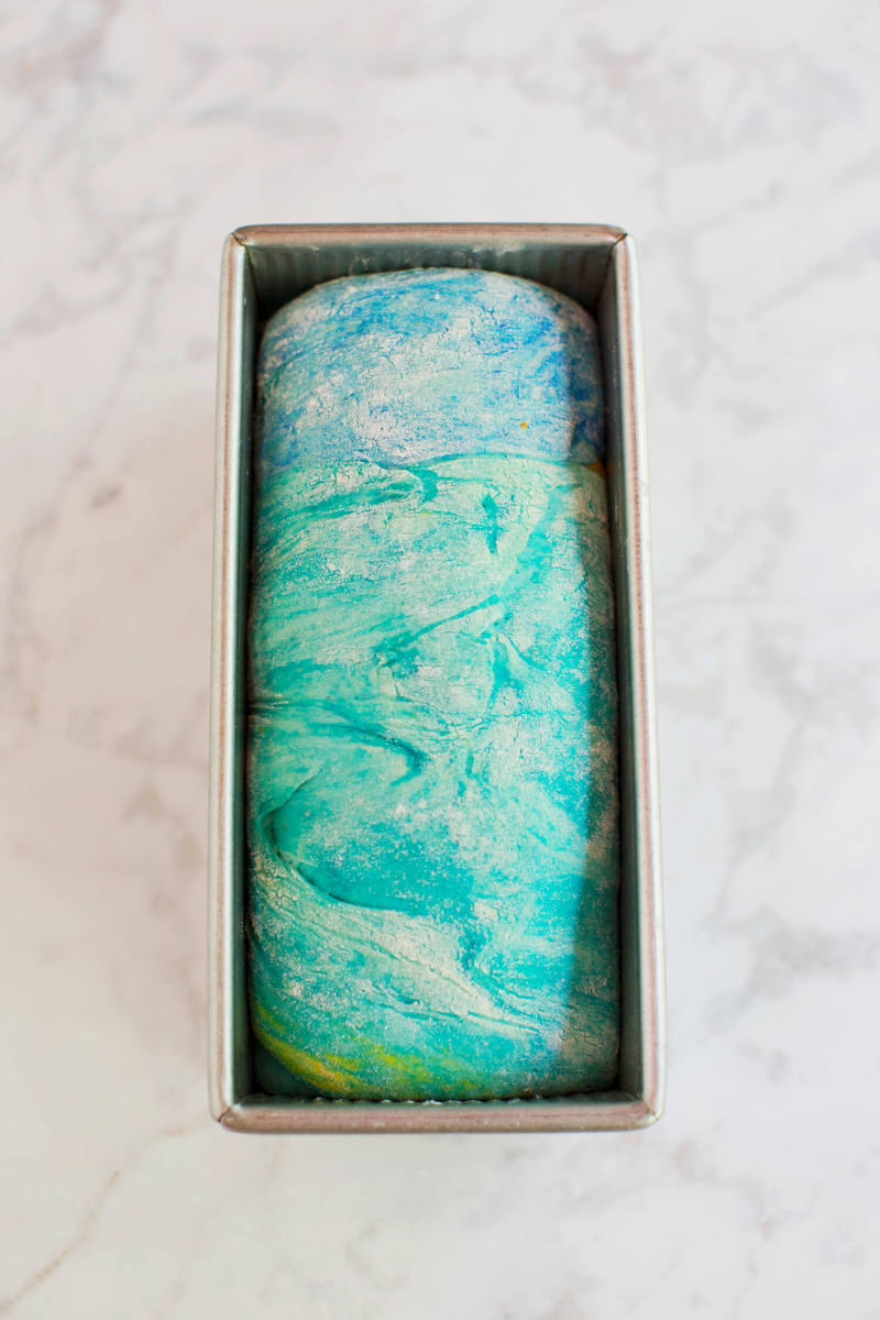 Colorful marbled bread recipe